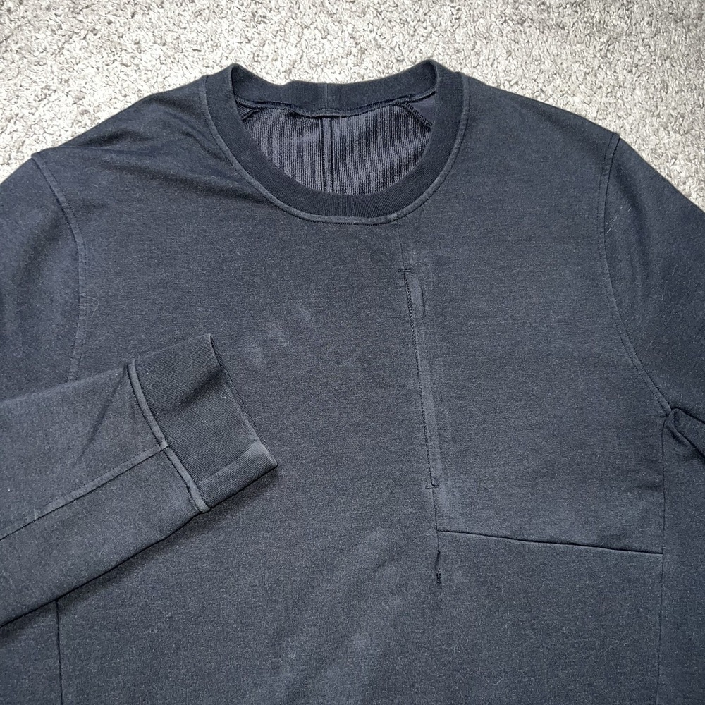 Lululemon City Sweat Pullover Mens M Black French Sweatshirt